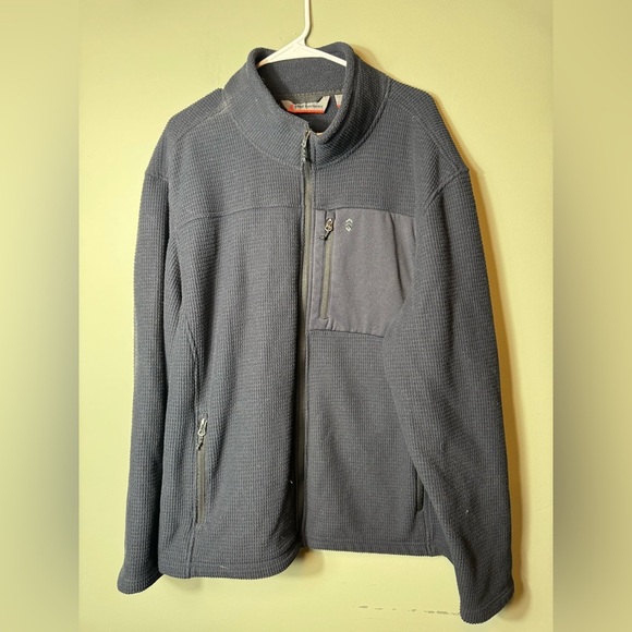 Free Country Men’s Full Zipper Fleece‎ Jacket Black XXL Pockets - Picture 1 of 5